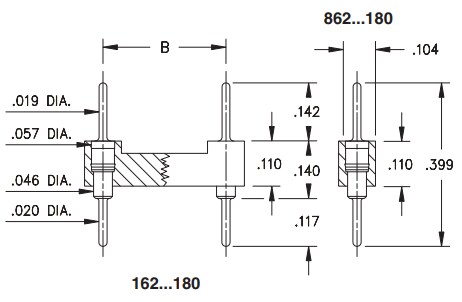 Mechanical Drawing - Mill-Max Shrink DIP Headers & Strips
