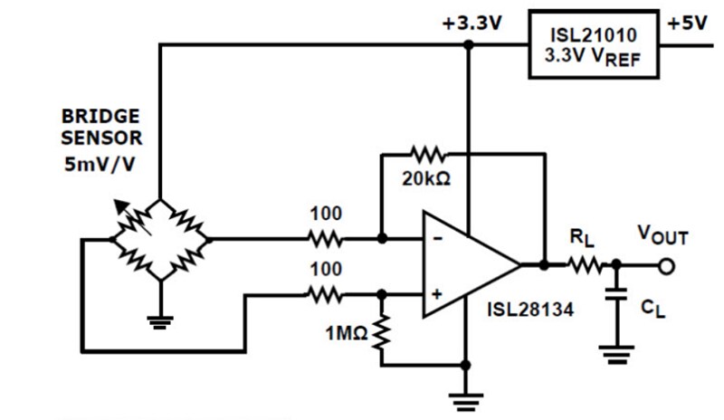 Schematic - Renesas Electronics ISL28134 Rail-to-Rail Op Amp