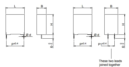 Mechanical Drawing - KEMET C4AT MKP Power Film Capacitors