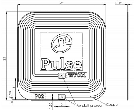 Pulse Electronics W7001 NFC Flex Stamp Antenna