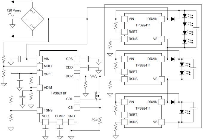 Texas Instruments TPS92410 Switch Controlled Linear Controller