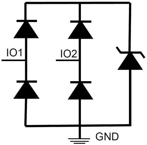 Block Diagram - Texas Instruments TPD2E2U06/TPD2E2U06-Q1 ESD Protection Device