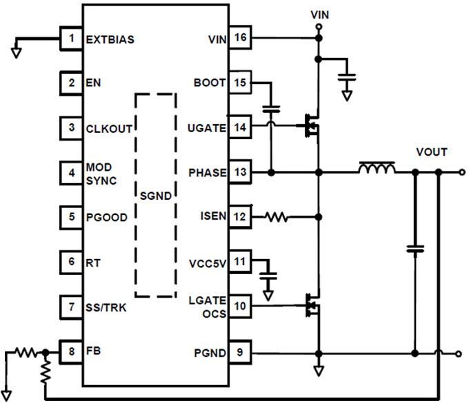 Application Circuit Diagram - Renesas Electronics ISL8117 Synchronous Step-down PWM Controllers