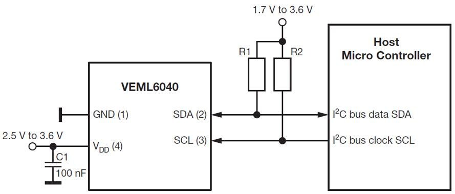 Vishay Semiconductors VEML6040 RGBW Color Sensors