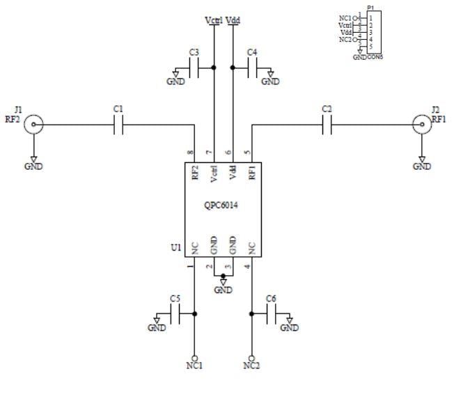 Application Circuit Diagram - Qorvo QPC6014PCK401 Evaluation Board