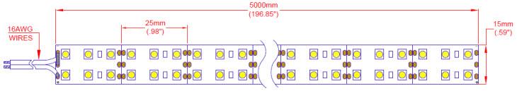 Mechanical Drawing - JKL Components ZFS-155000-CW Double Row LED Flex Ribbon