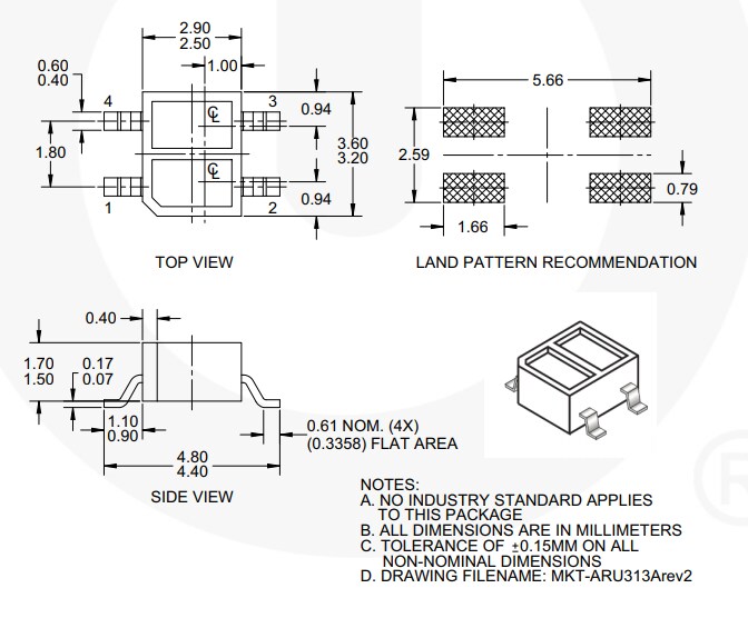 onsemi / Fairchild QRE1113 Miniature Reflective Object Sensors