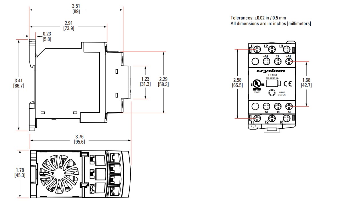 Crydom / Sensata DRH AC-Output Solid State DIN Rail Contactors