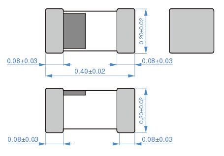 Mechanical Drawing - TDK MHQ0402PSA Multilayer Ceramic Inductors
