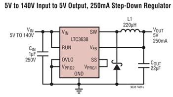 Application Circuit Diagram - Analog Devices Inc. LTC3638 & LTC3639 Step-Down Regulators