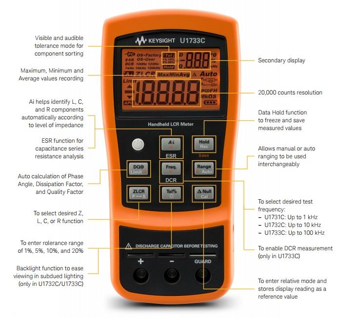 Keysight Technologies U1730C Series Handheld LCR Meters