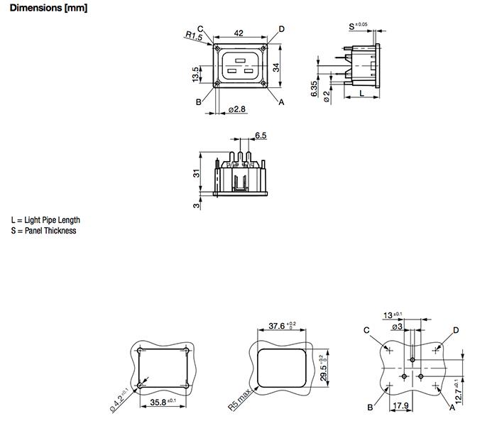 Schurter 4797-5 J Series IEC Appliance Outlets