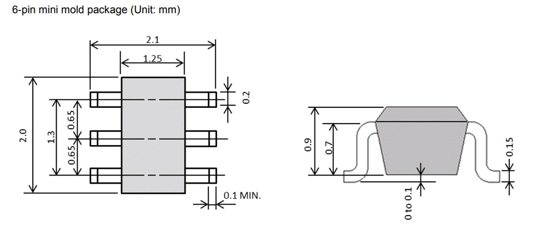 Mechanical Drawing - CEL CG2409M2 GaAs MMIC SPDT RF Switch