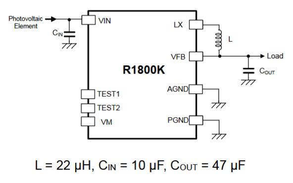 Application Circuit Diagram - Nisshinbo R1800K Series DC/DC Converters
