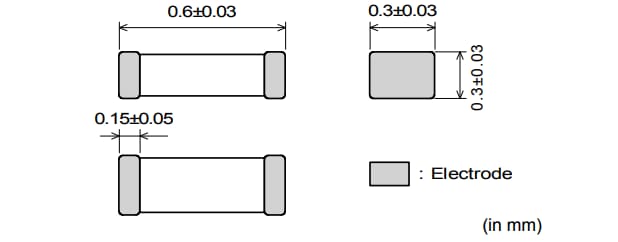 Mechanical Drawing - Murata Electronics NFZ Chip Noise Filters