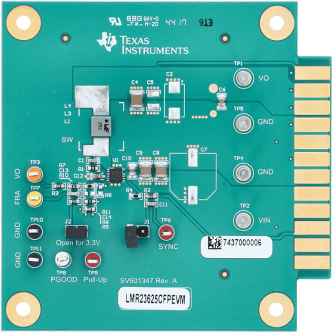 Mechanical Drawing - Texas Instruments LMR23625CFPEVM Evaluation Module (EVM)