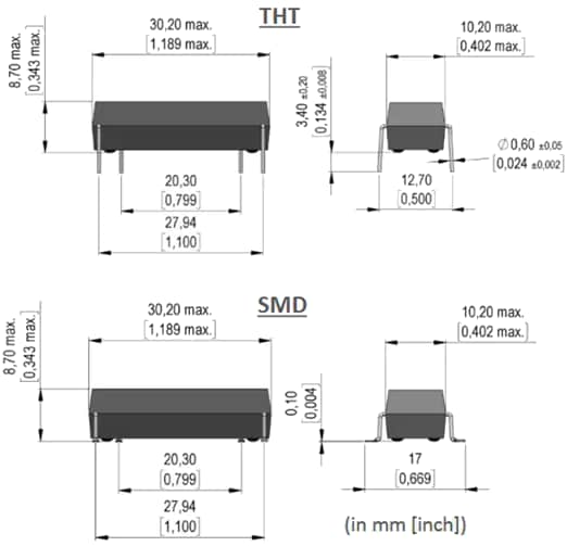 Mechanical Drawing - MEDER electronic KT Reed Relays