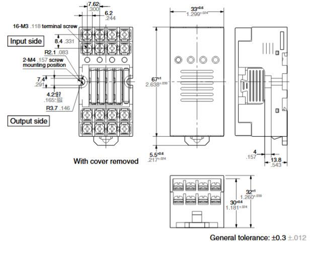 Chart - Panasonic Industrial Devices RT-3 Unit Relay 4-Point Terminals