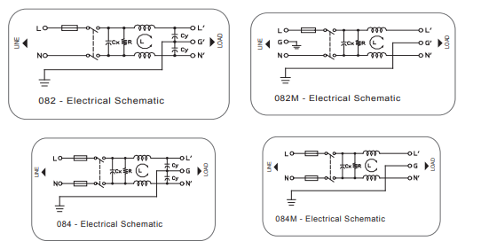 Schematic - Astrodyne TDI 082 / 084 Power Entry Modules