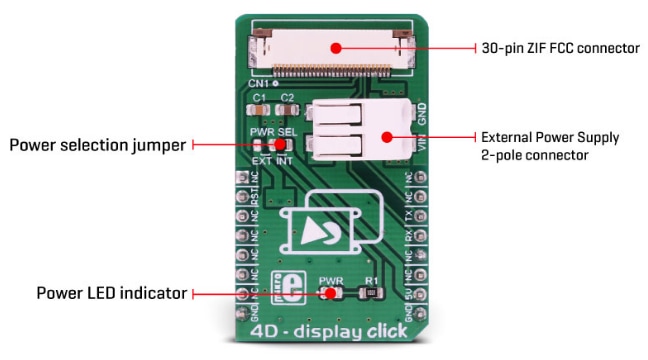 Block Diagram - Mikroe MIKROE-3044 4D-display Click