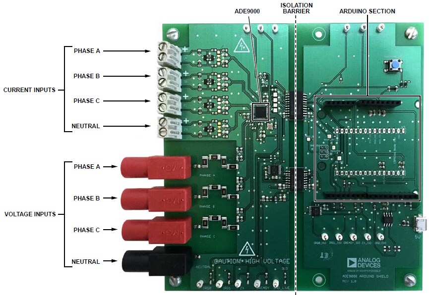 Block Diagram - Analog Devices Inc. EV-ADE9000SHIELDZ Arduino Shield