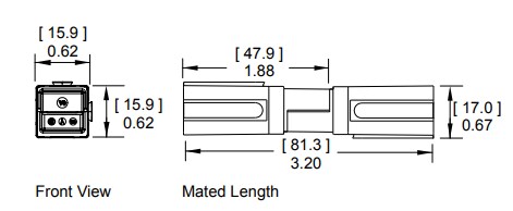 Mechanical Drawing - Anderson Power Products PP75 Powerpole® Connectors