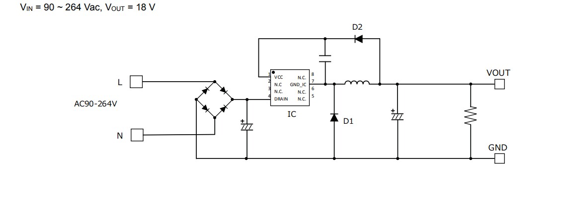 Application Circuit Diagram - ROHM Semiconductor BM2P189TF Reference Board