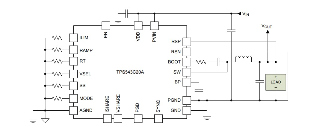 Schematic - Texas Instruments TPS543C20A Step-Down SWIFT™ Converters