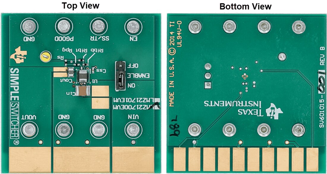 Mechanical Drawing - Texas Instruments LMZ2170xEVM Evaluation Modules