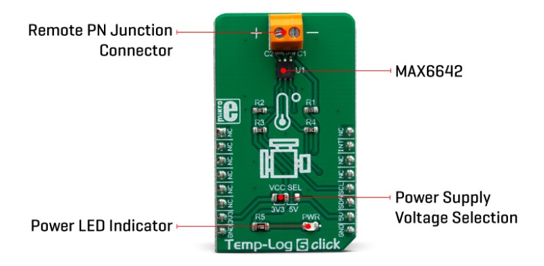 Mikroe MIKROE-3437 Temp-Log 6 Click Board™
