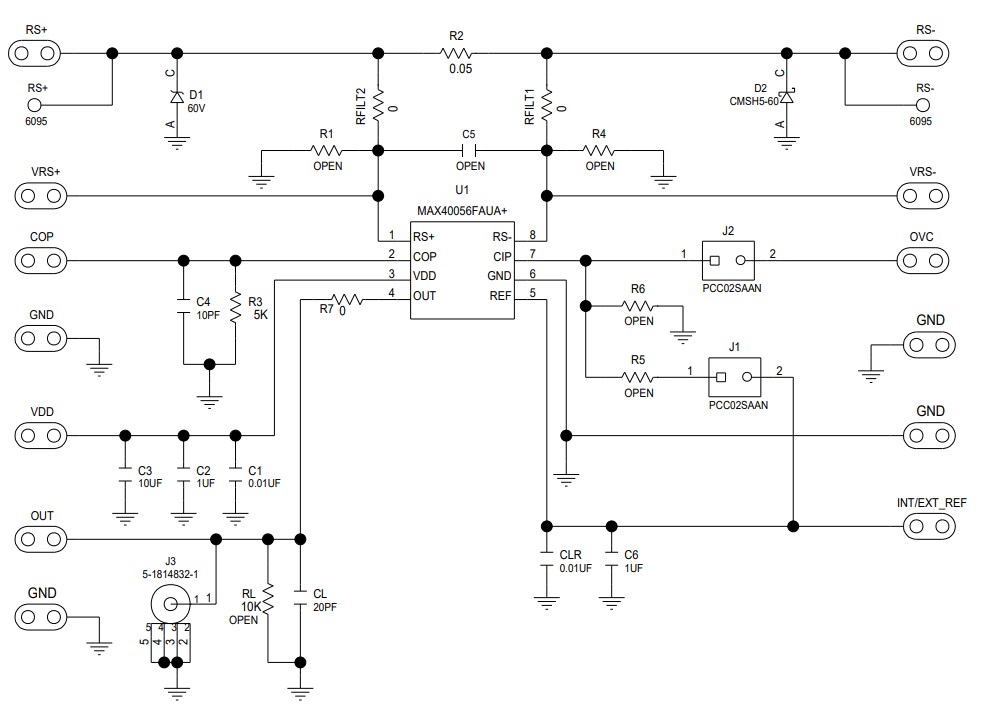 Schematic - Analog Devices / Maxim Integrated MAX40056 Evaluation Kit