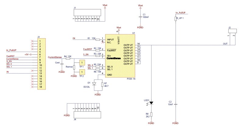 Schematic - STMicroelectronics VND7E050AJ Evaluation Board