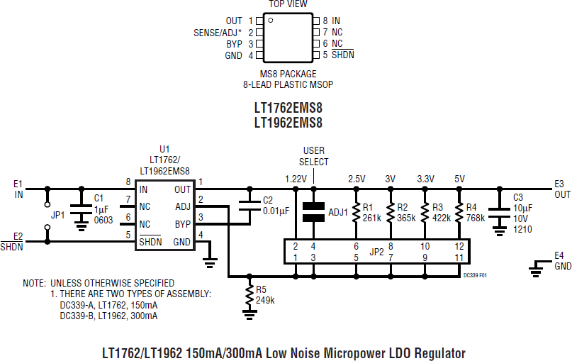 Schematic - Analog Devices Inc. LT1762/LT1962 Demo Boards DC339A-A/B