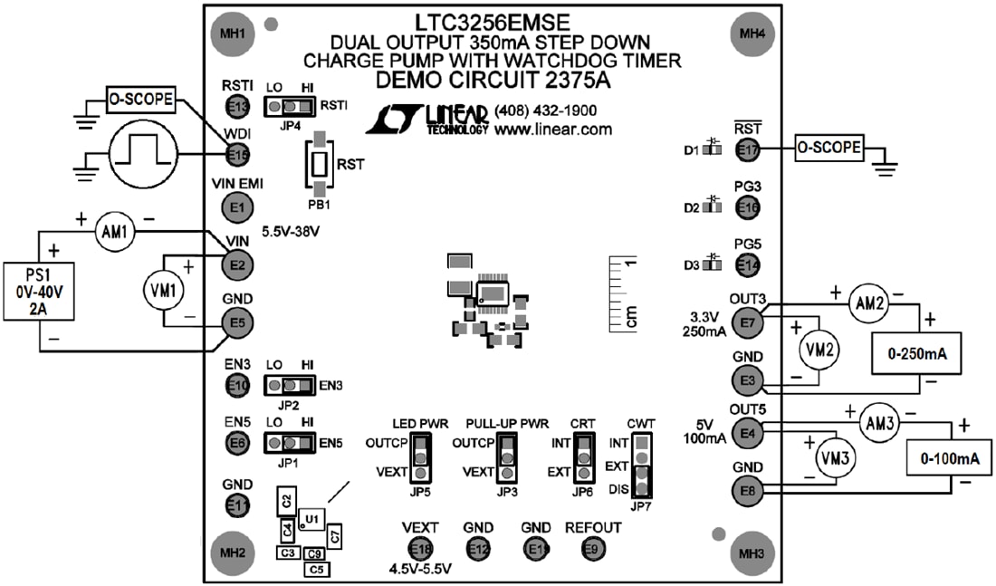 Application Circuit Diagram - Analog Devices Inc. LTC3256 Demo Board DC2375A