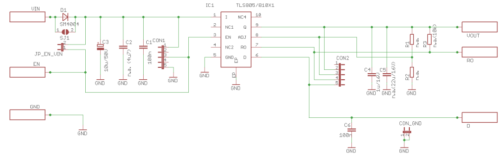Schematic - Infineon Technologies TLS805B1LDV50 Demo Board