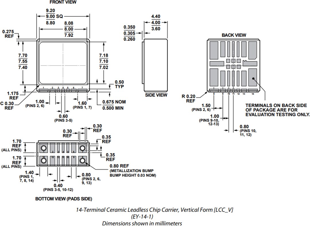 Mechanical Drawing - Analog Devices Inc. ADXRS453 Digital Output Gyroscope