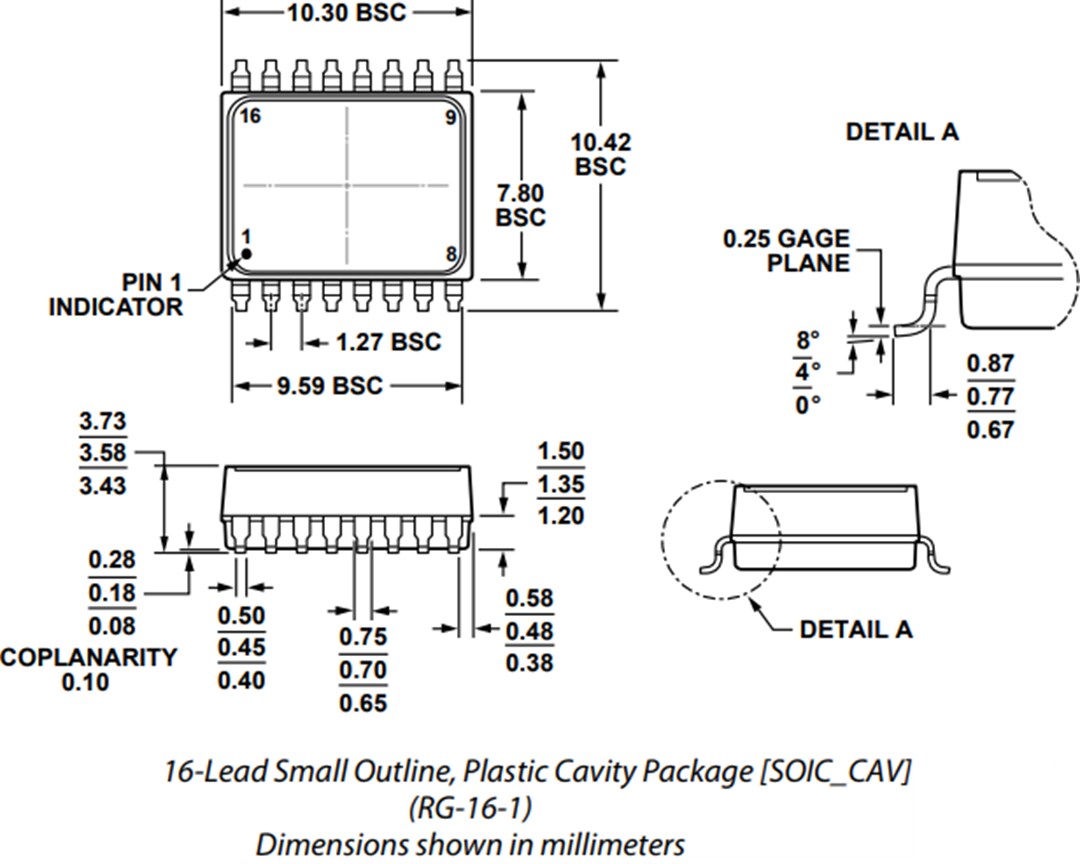 Mechanical Drawing - Analog Devices Inc. ADXRS453 Digital Output Gyroscope