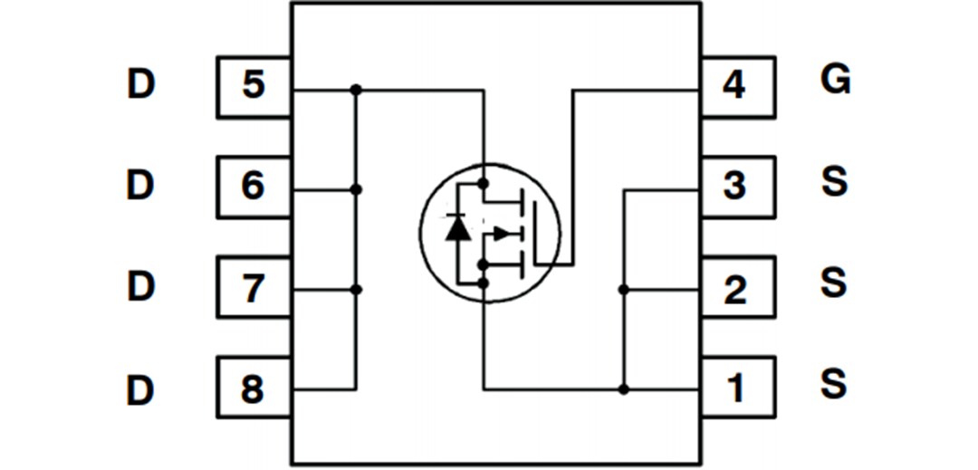 Schematic - onsemi FDMS4D5N08LC 80V Single N-Channel Power MOSFET