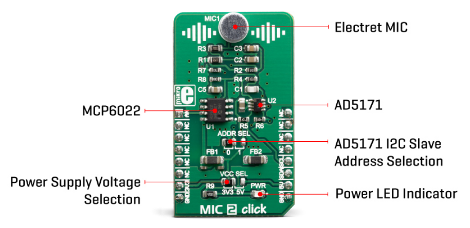 Mikroe MIKROE-3445 MIC 2 Click