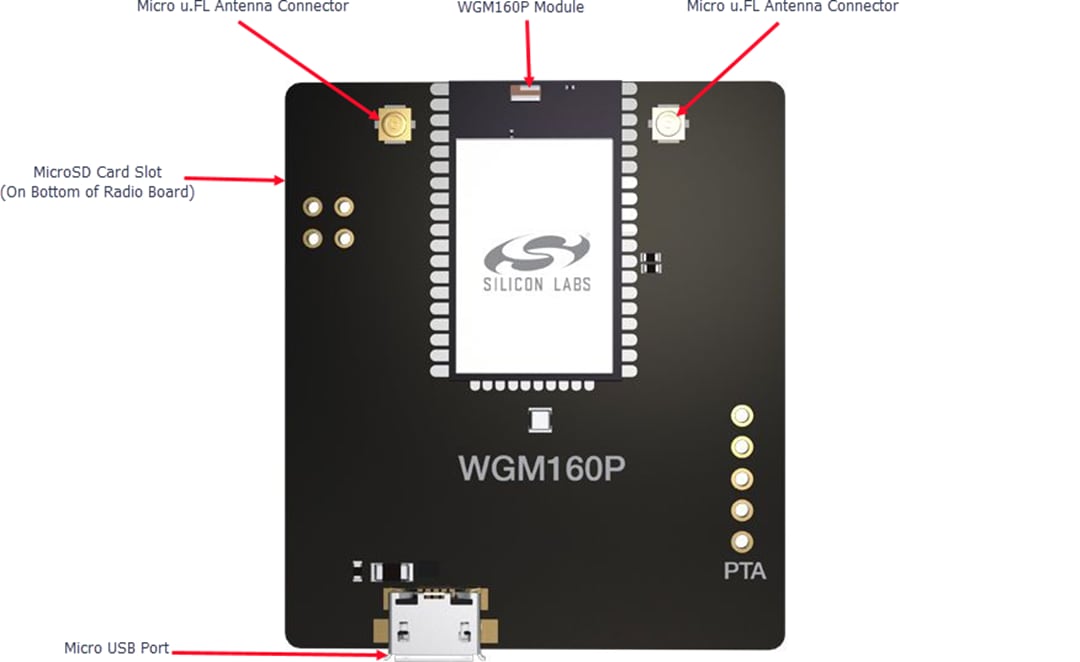 Silicon Labs WGM160P Wi-Fi® Module Radio Board (SLWRB4321A)