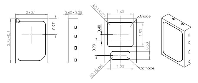 Mechanical Drawing - Lumileds LUXEON IR ONYX Broadband Infrared Emitters