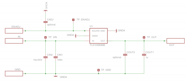 Schematic - Infineon Technologies TLS102B0MB  Demo Board
