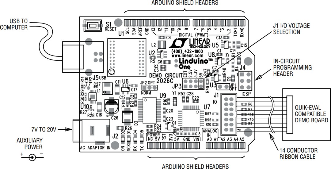 Mechanical Drawing - Analog Devices Inc. Linduino® One (DC2026)