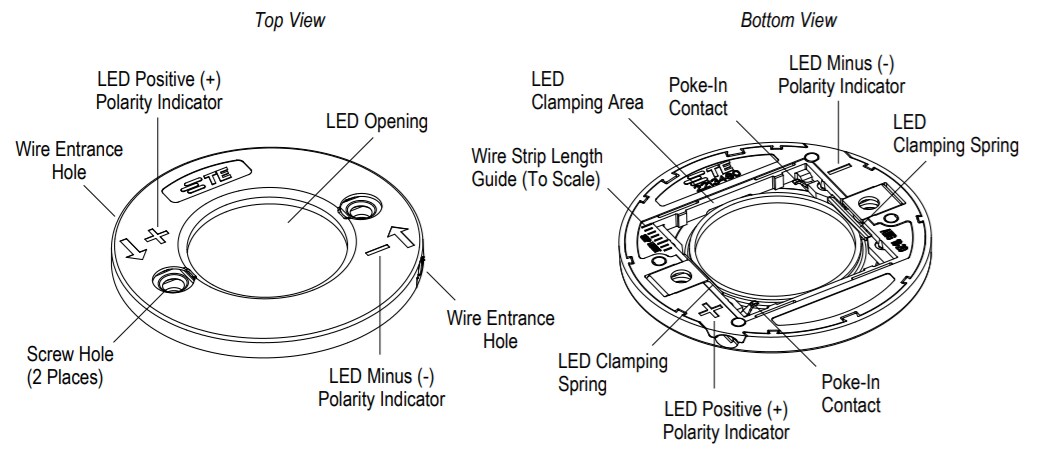 Mechanical Drawing - TE Connectivity LUMAWISE Type Z50 Low-Profile LED Holders