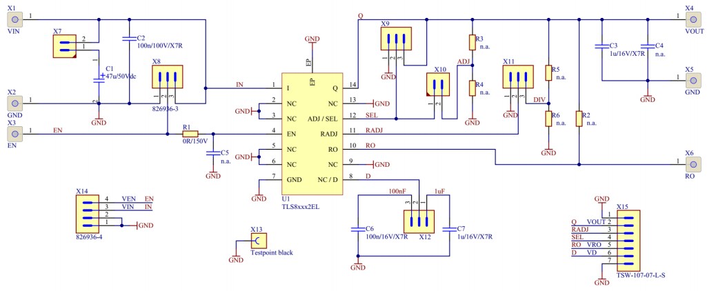 Schematic - Infineon Technologies TLS835D2ELVSE Demo Board