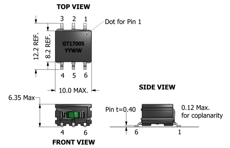Mechanical Drawing - ICE Components GT17 Gate Drive Transformers