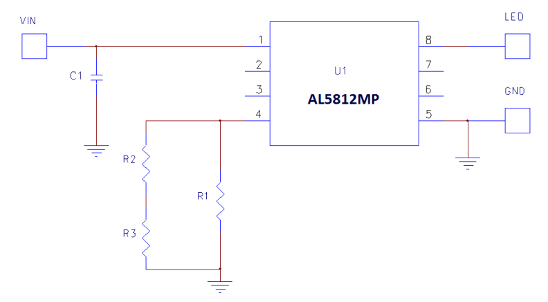Schematic - Diodes Incorporated AL5812EV2 Evaluation Board