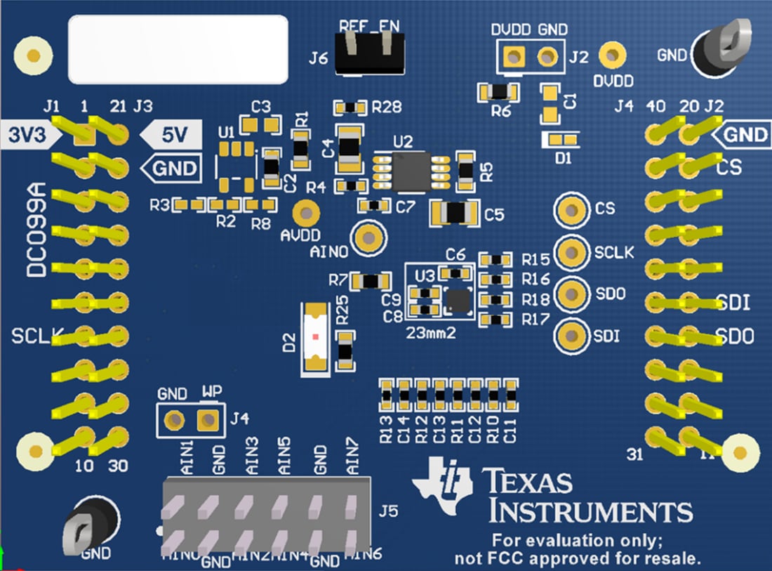 Mechanical Drawing - Texas Instruments ADS7066EVM-PDK ADC Evaluation Module (EVM)