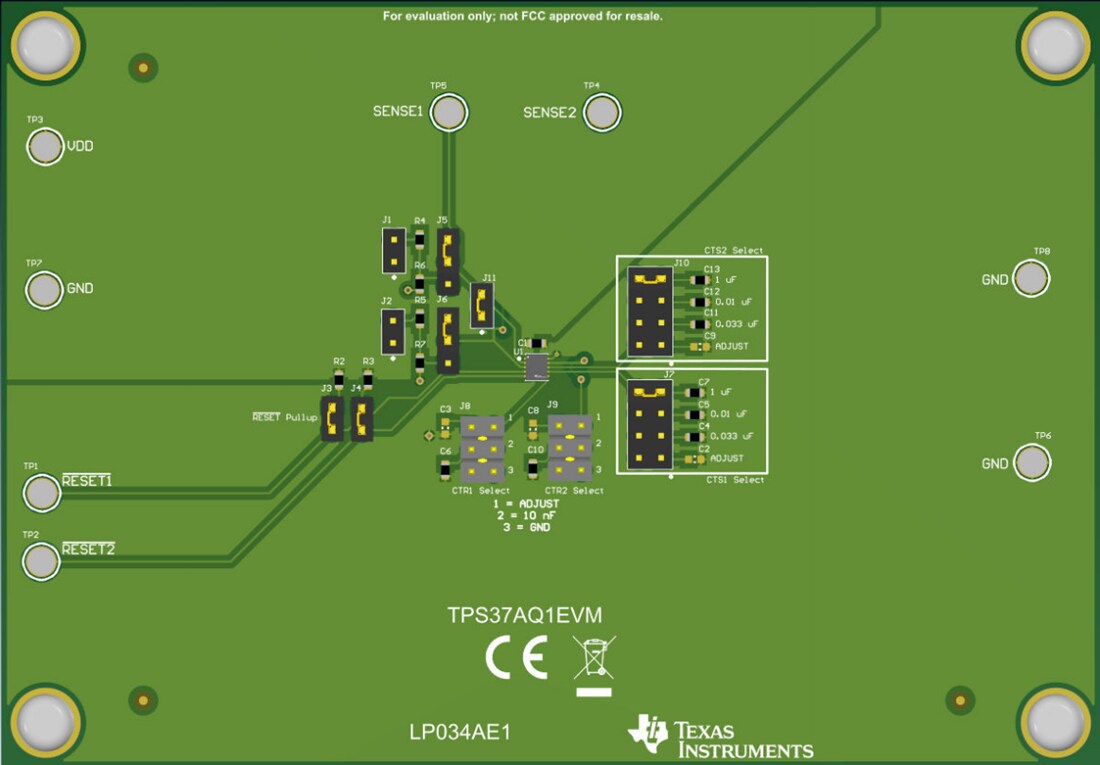 Mechanical Drawing - Texas Instruments TPS37AQ1EVM Detector Evaluation Module (EVM)