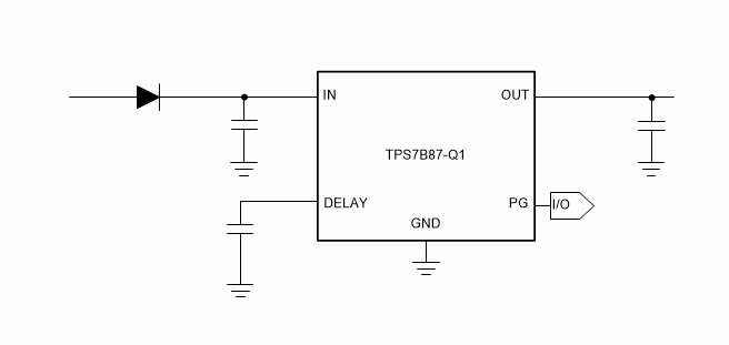 Application Circuit Diagram - Texas Instruments TPS7B87-Q1 40V Low-Dropout Regulators